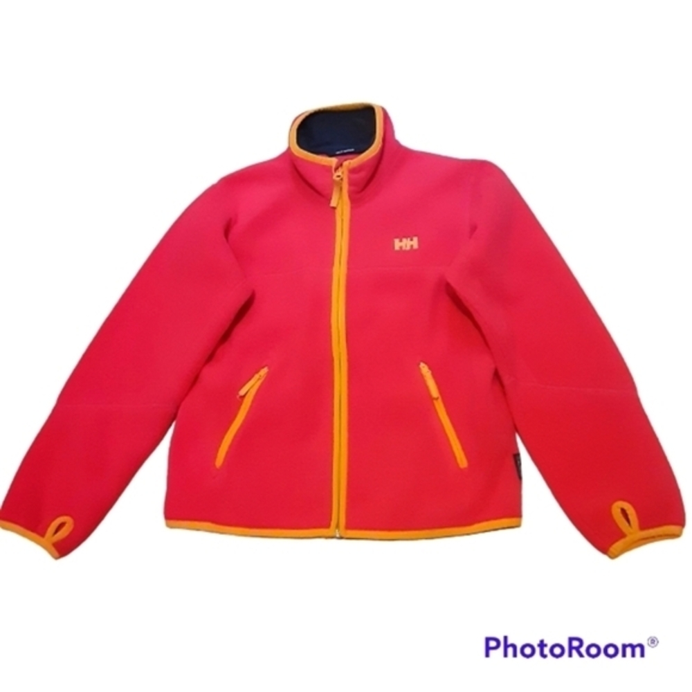 Helly Hansen Polartec fleece jacket, full zip up,thumbholes,kids 9